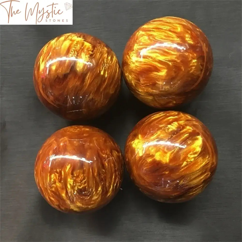 Golden Black Coral Resin Handball Pair