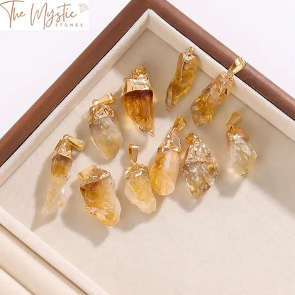 Golden Citrine Healing Crystal Pendant