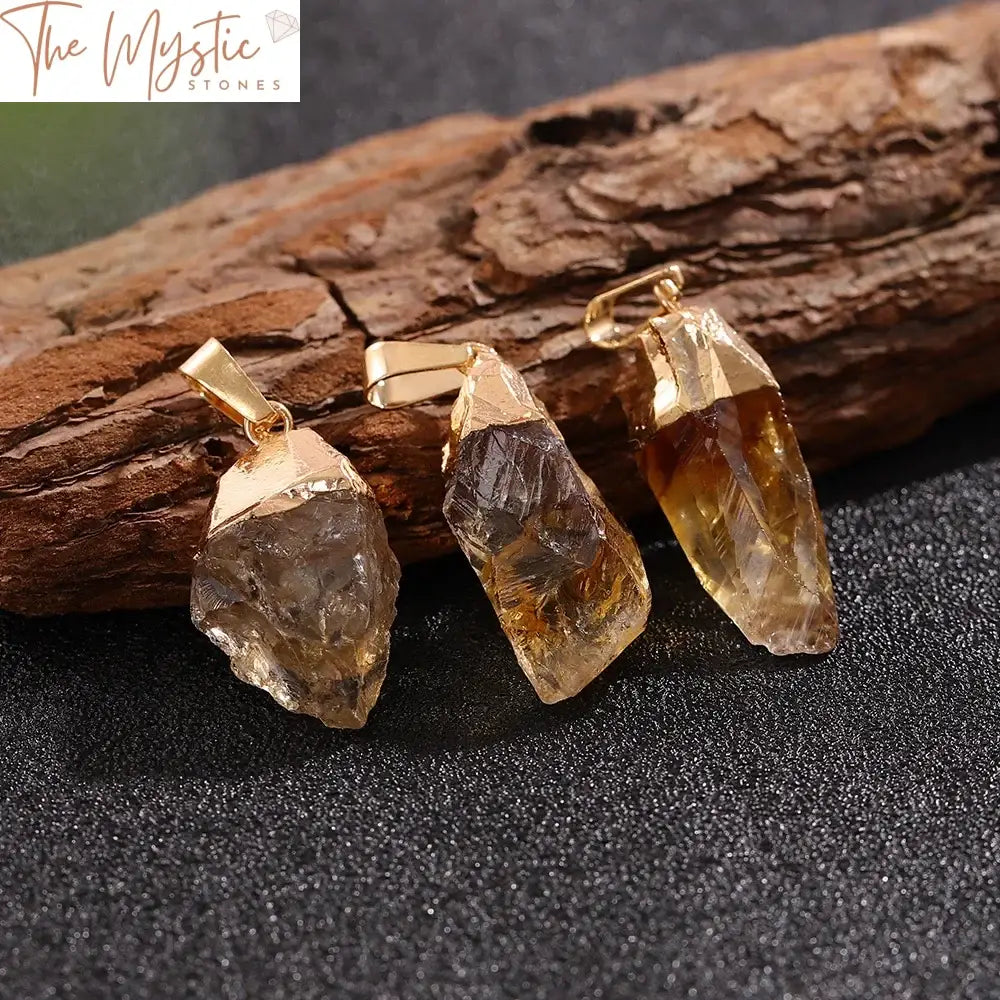 Golden Citrine Healing Crystal Pendant