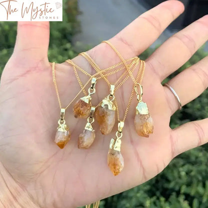 Golden Citrine Healing Crystal Pendant