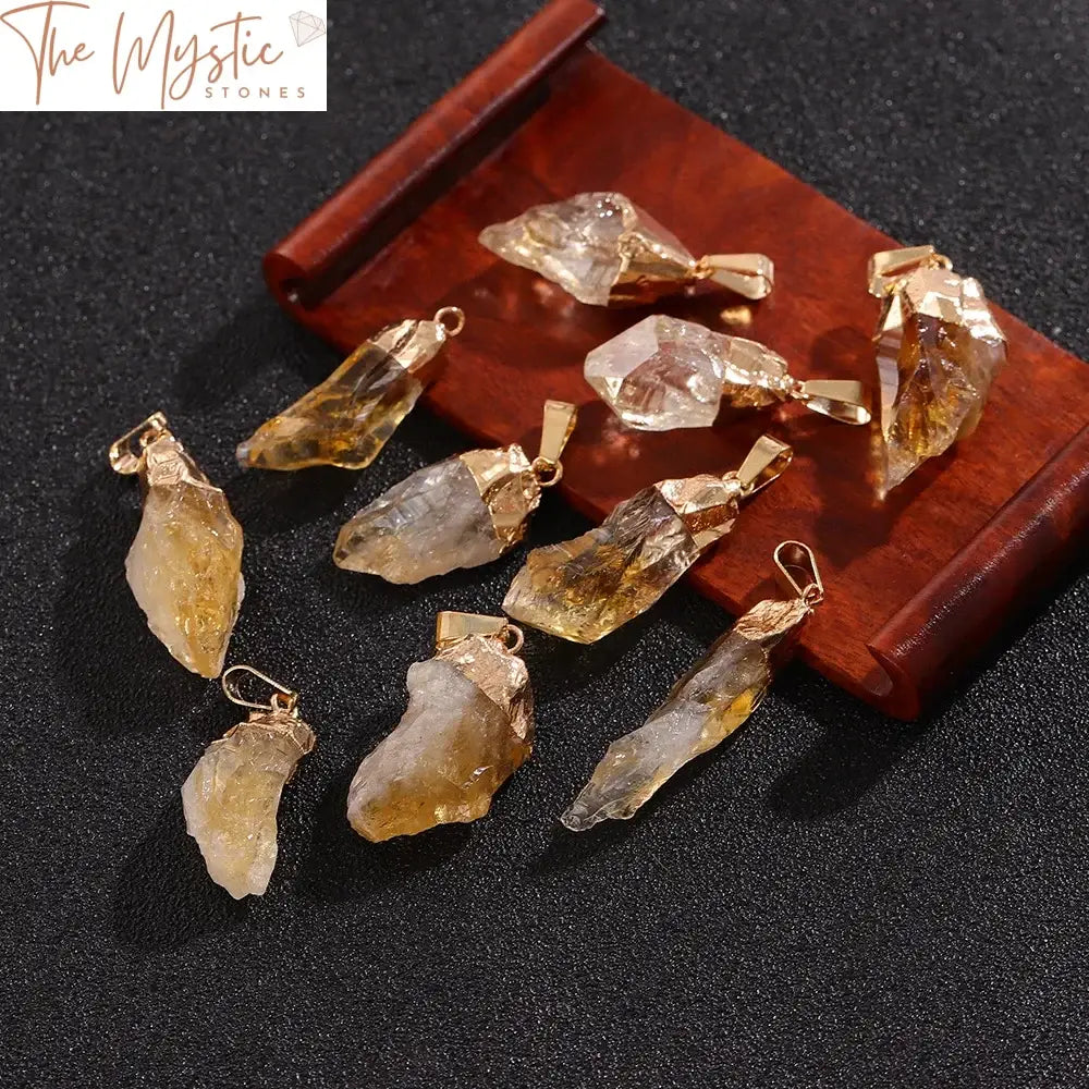 Golden Citrine Healing Crystal Pendant