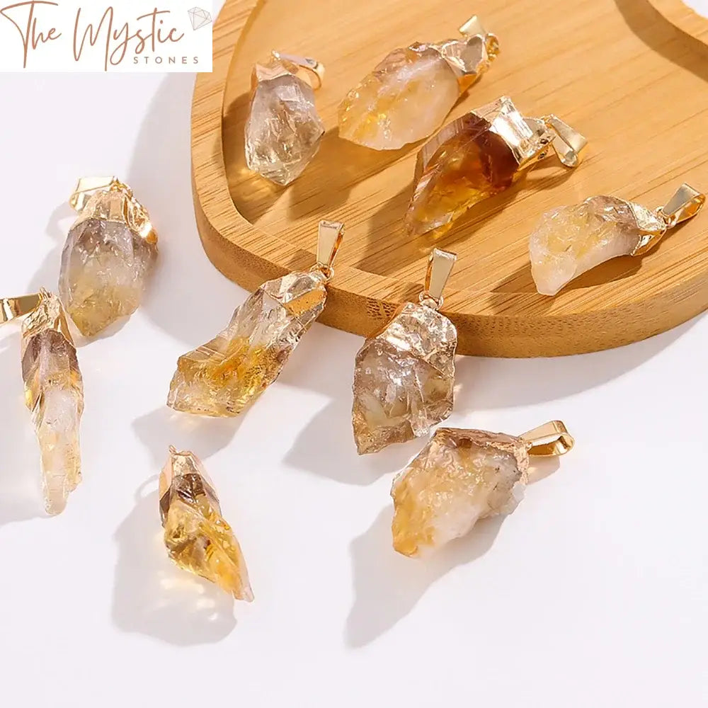 Golden Citrine Healing Crystal Pendant