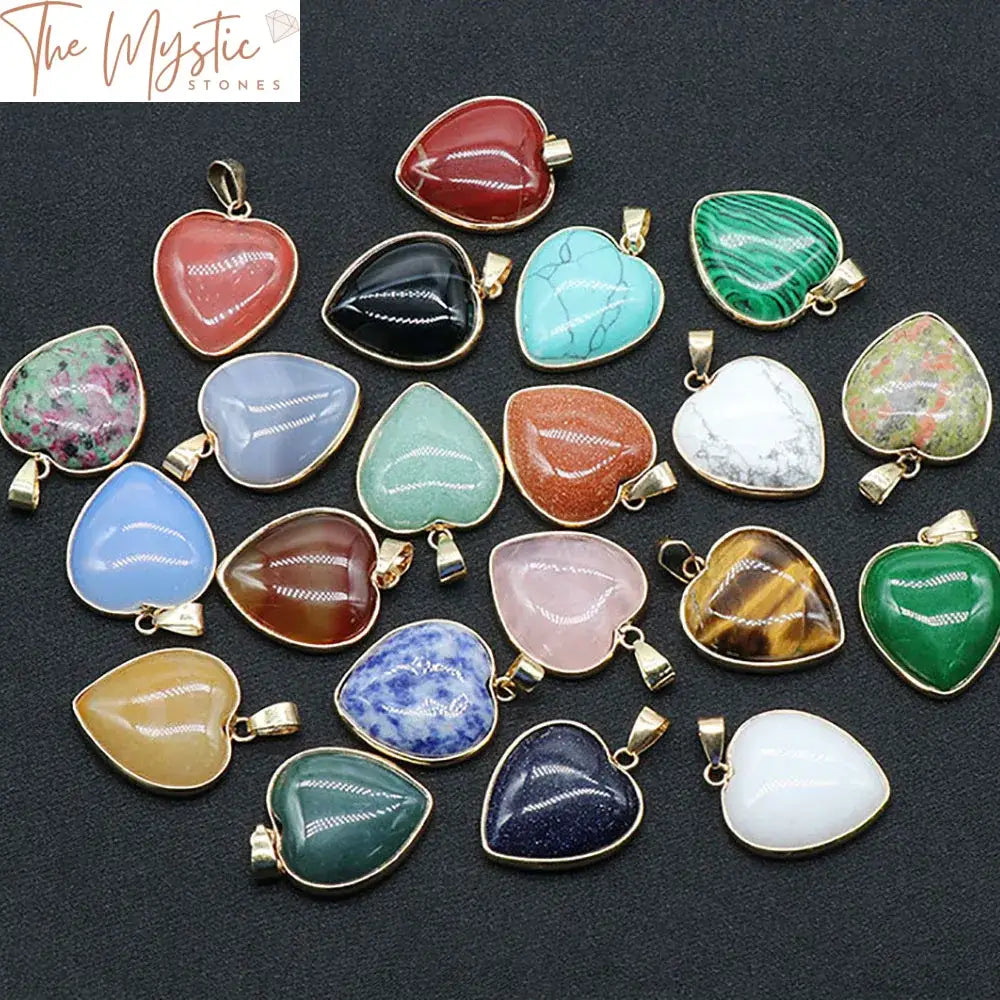 Golden Edge Heart-Shaped Agate Pendant