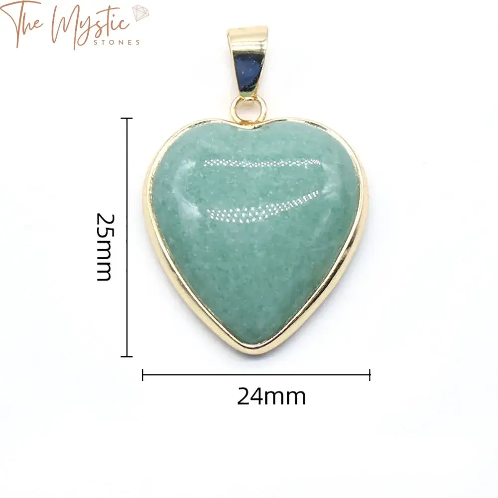 Golden Edge Heart-Shaped Agate Pendant