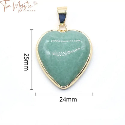 Golden Edge Heart-Shaped Agate Pendant