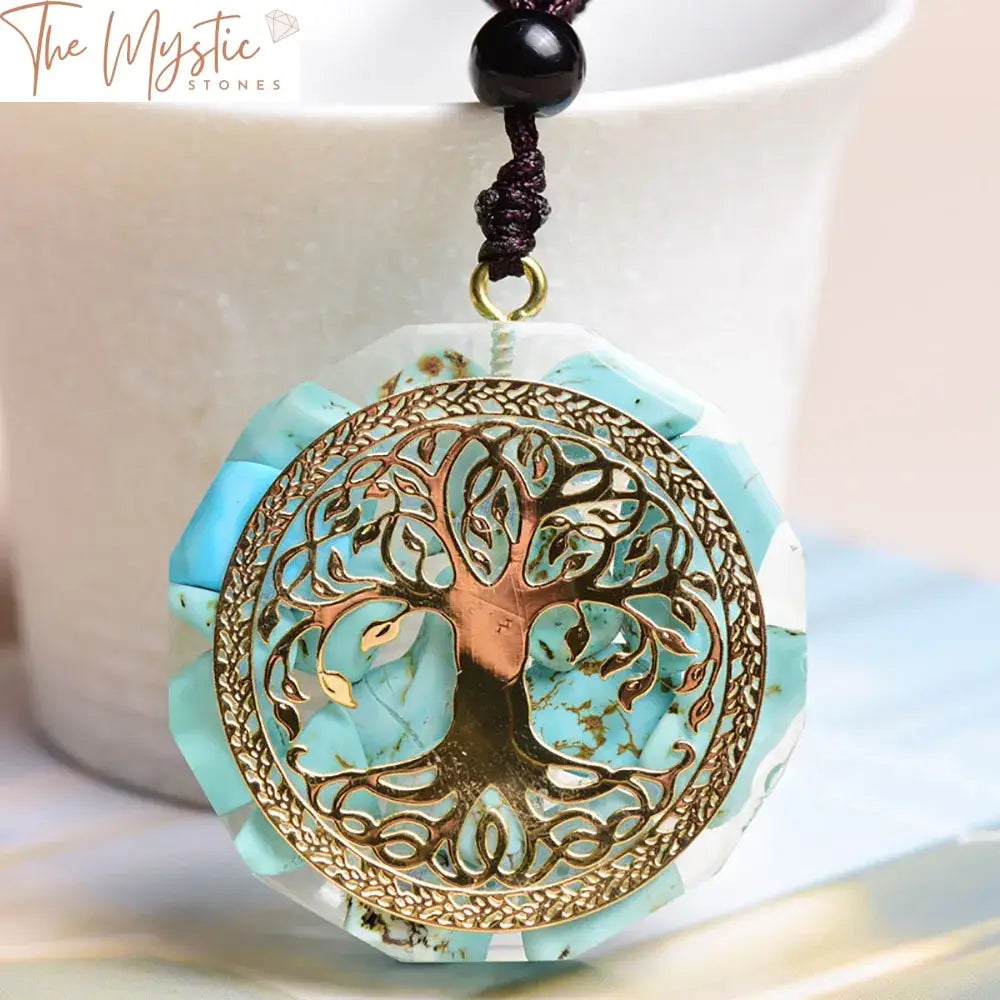 Golden Tree Of Life Orgonite Pendant