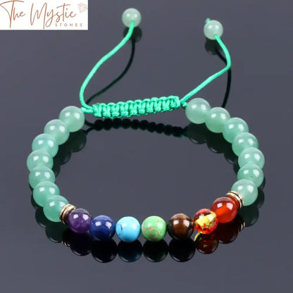 Green Aventurine 7 Chakra Braided Bracelet