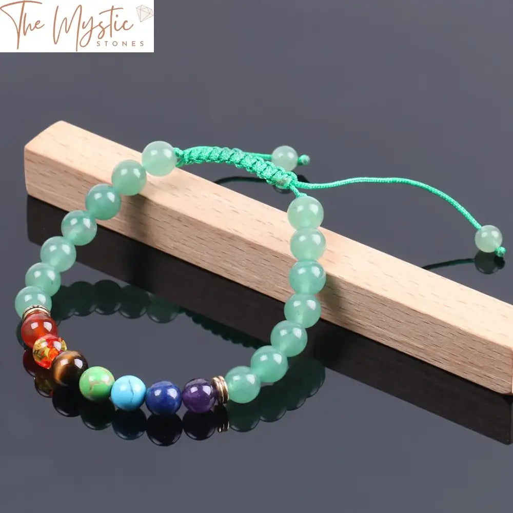 Green Aventurine 7 Chakra Braided Bracelet