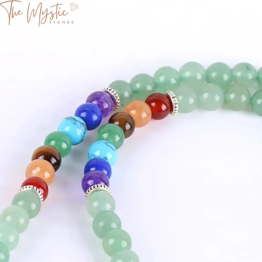 Green Aventurine 7 Chakra Meditation Bracelet