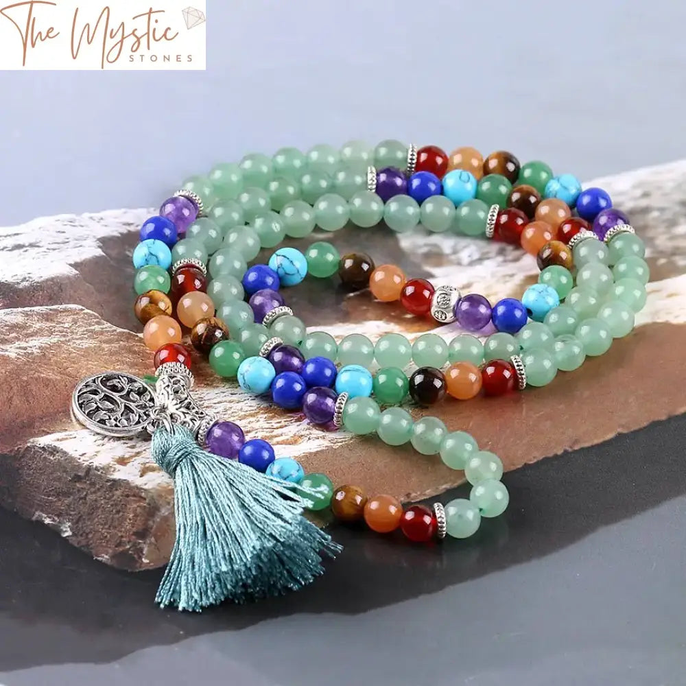 Green Aventurine 7 Chakra Meditation Bracelet