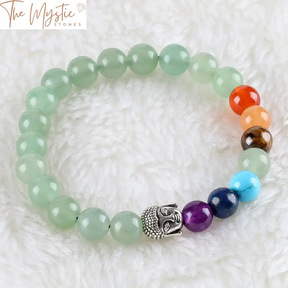 Green Aventurine 7 Chakra Reiki Bracelet