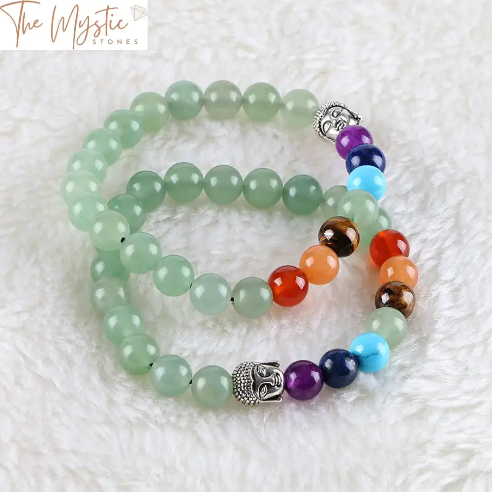 Green Aventurine 7 Chakra Reiki Bracelet