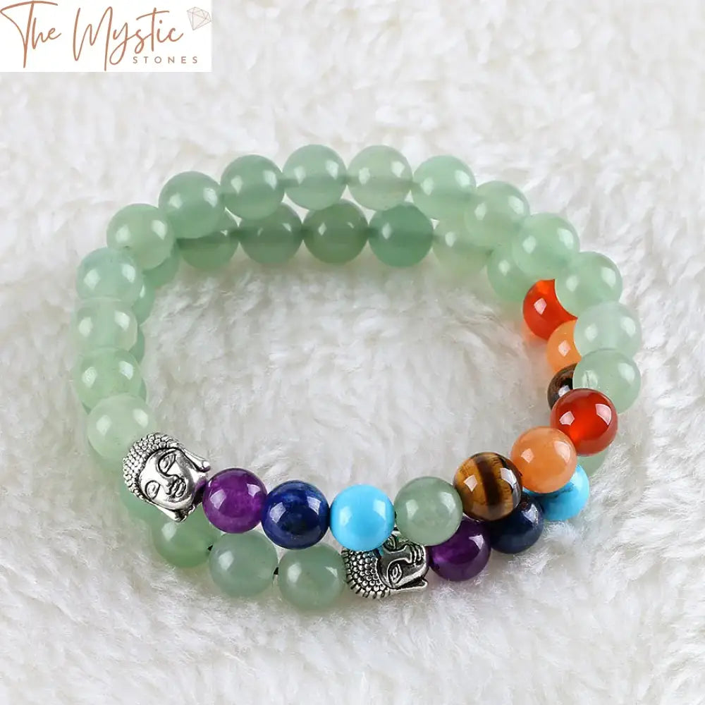 Green Aventurine 7 Chakra Reiki Bracelet