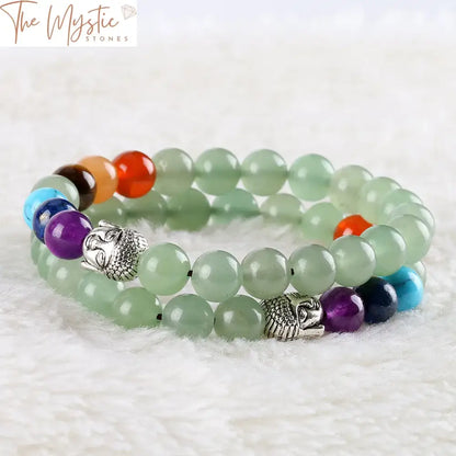 Green Aventurine 7 Chakra Reiki Bracelet