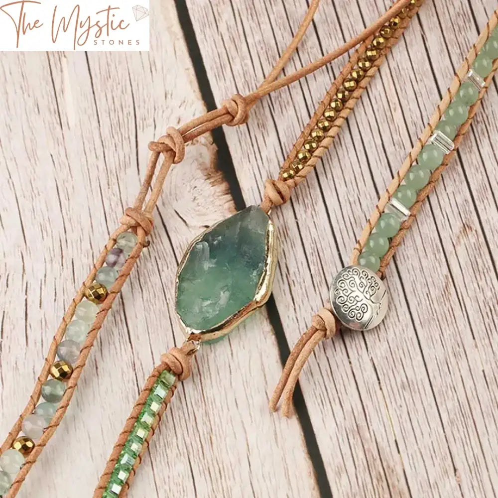 Green Aventurine Bohemian Wrap Bracelet