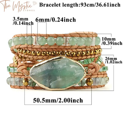 Green Aventurine Bohemian Wrap Bracelet