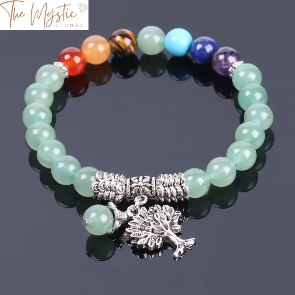 Green Aventurine Chakra Tree Of Life Bracelet