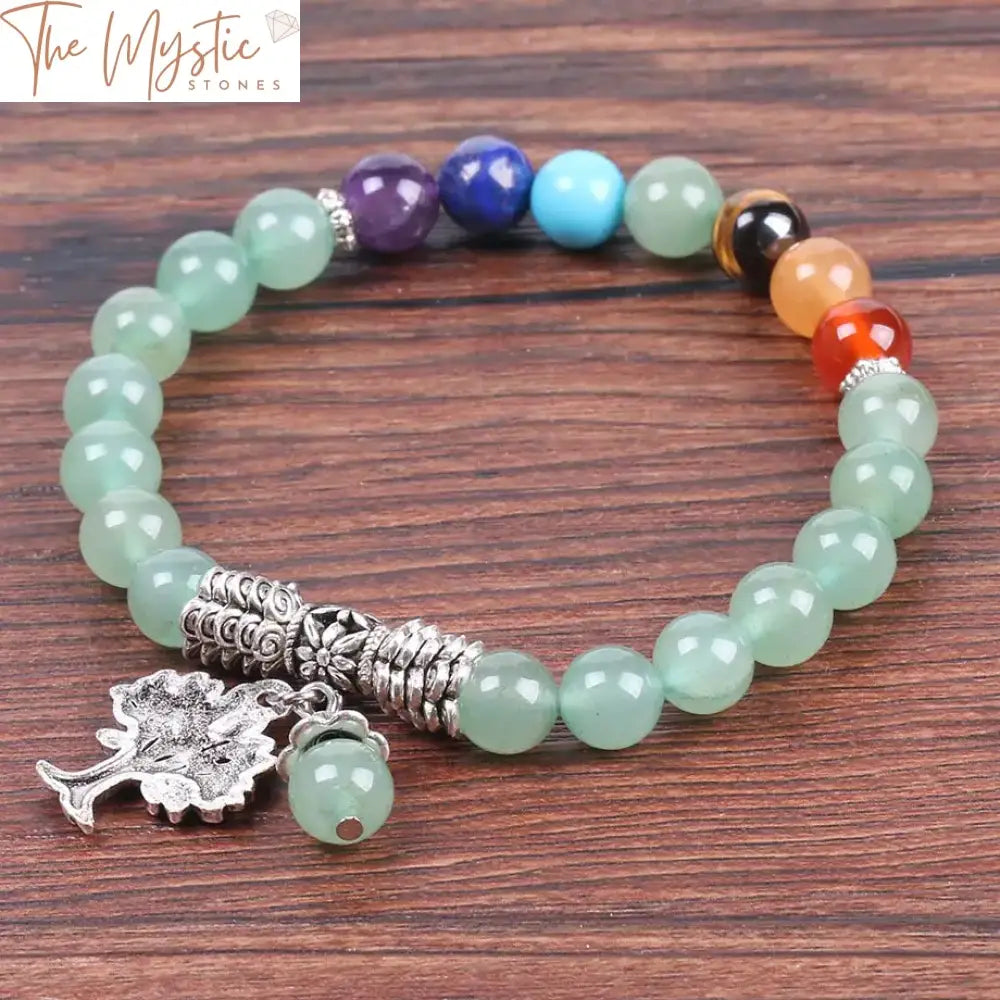 Green Aventurine Chakra Tree Of Life Bracelet