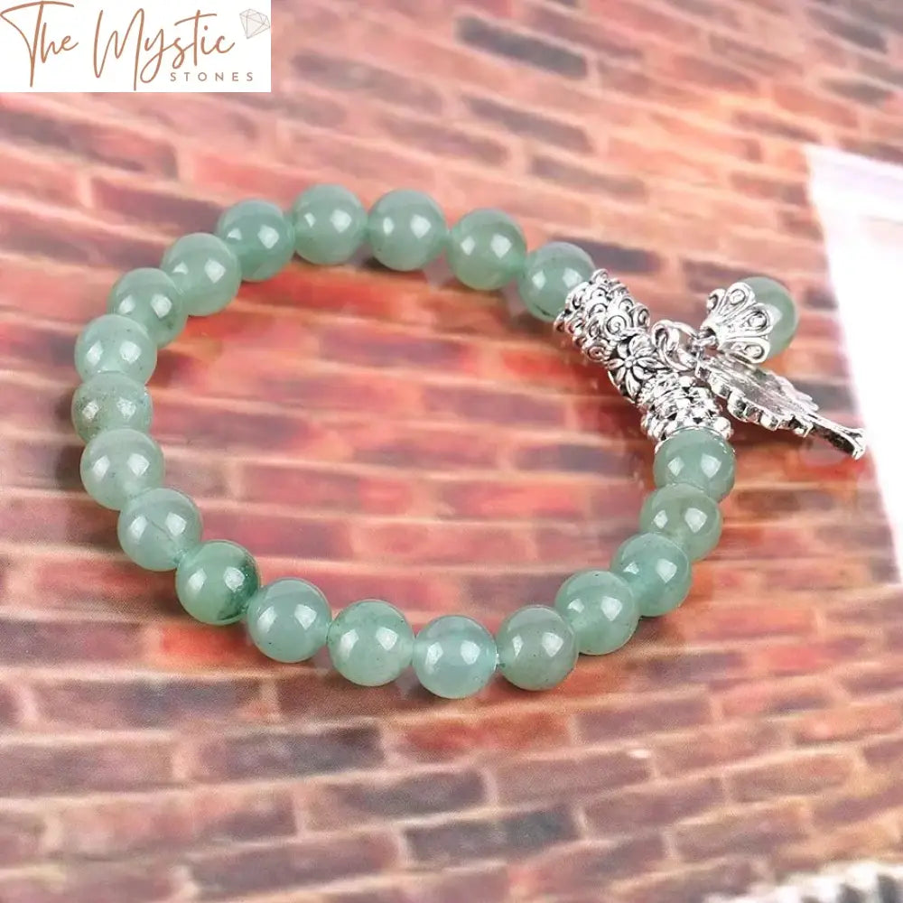 Green Aventurine Meditation Bracelet With Tree Of Life Charm