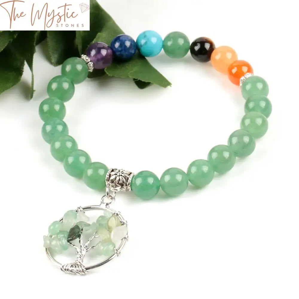 Green Aventurine Tree Of Life Chakra Bracelet