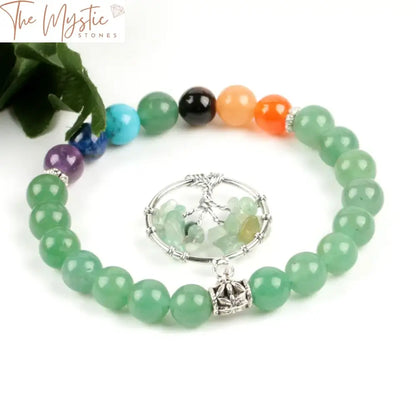 Green Aventurine Tree Of Life Chakra Bracelet