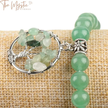 Green Aventurine Tree Of Life Chakra Bracelet