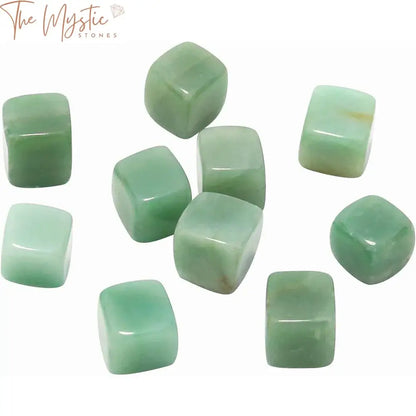 Green Aventurine Tumbled Stone Cubes For Garden Decor