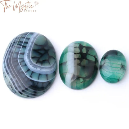 Green Dragon Vein Agate Cabochon Beads