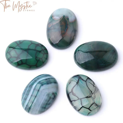 Green Dragon Vein Agate Cabochon Beads