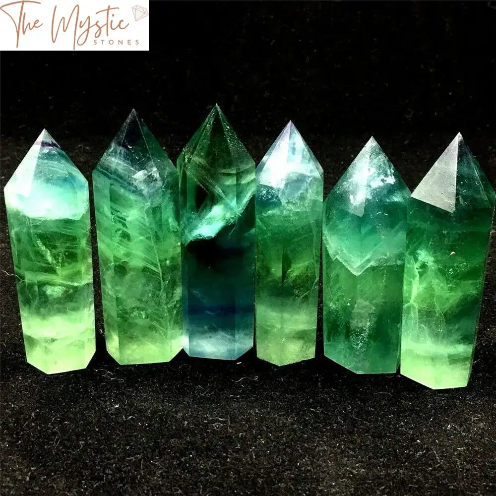 Green Fluorite Quartz Hexagonal Wand 5-8Cm