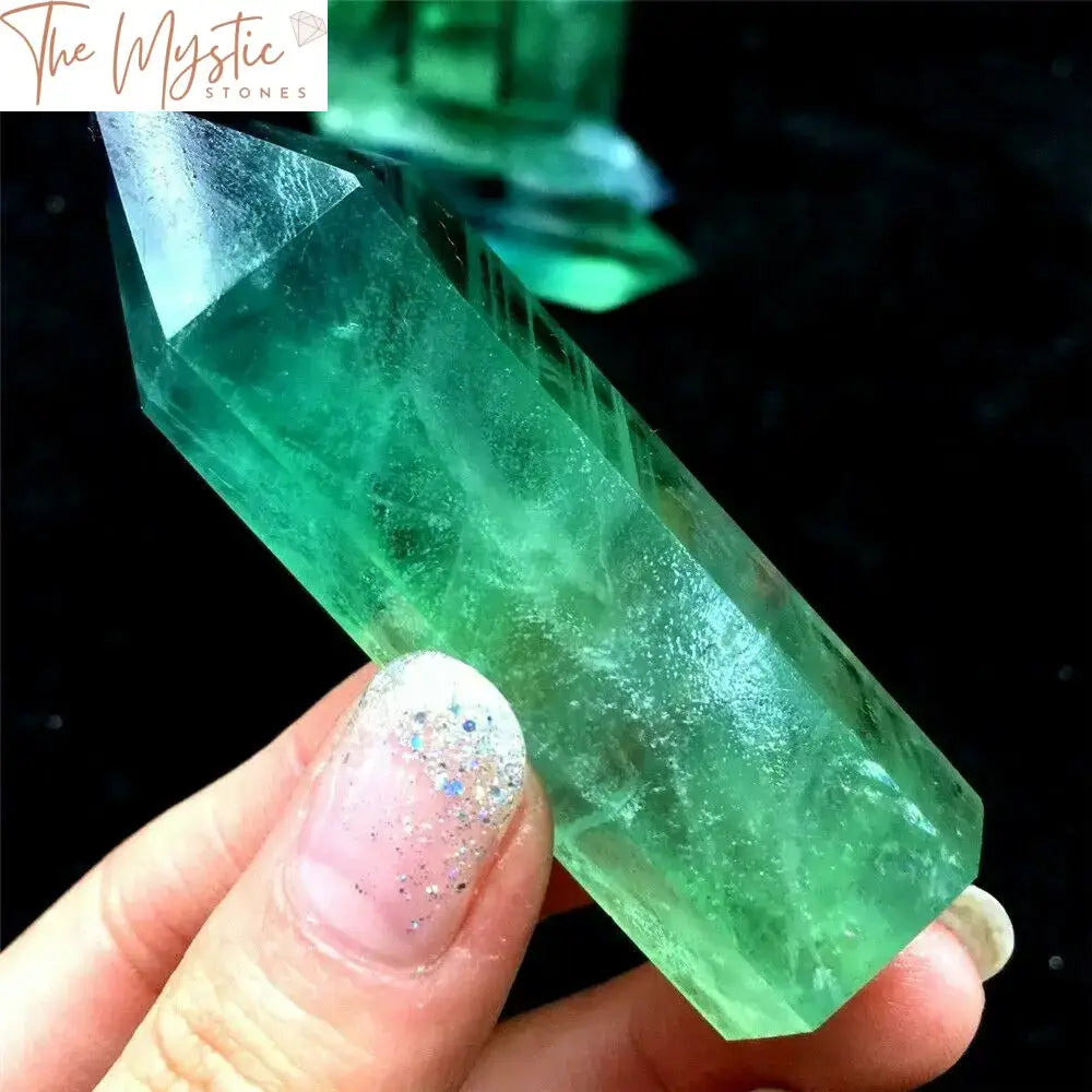 Green Fluorite Quartz Hexagonal Wand 5-8Cm