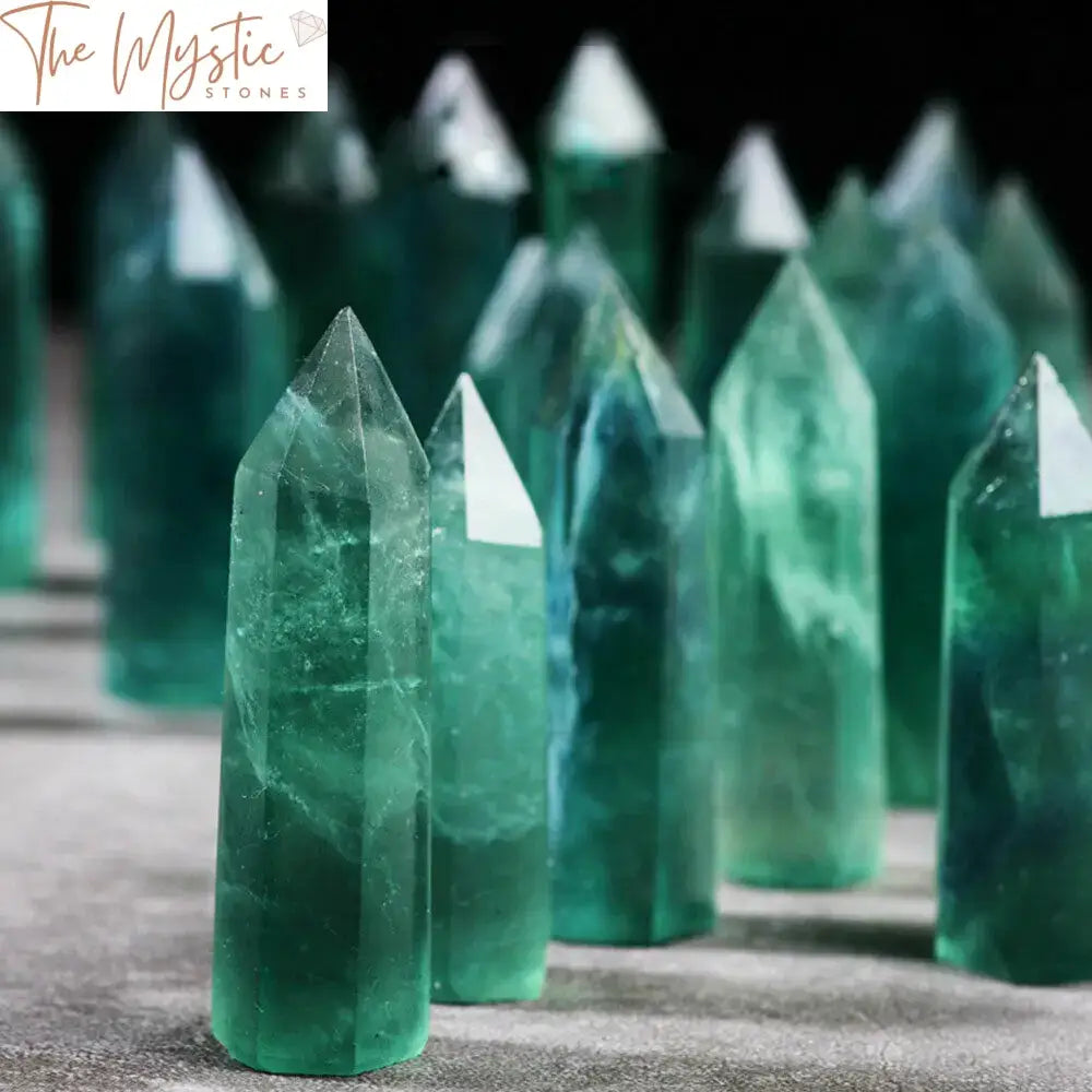 Green Fluorite Quartz Hexagonal Wand 5-8Cm