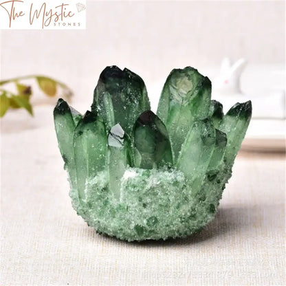 Green Phantom Quartz Crystal Cluster