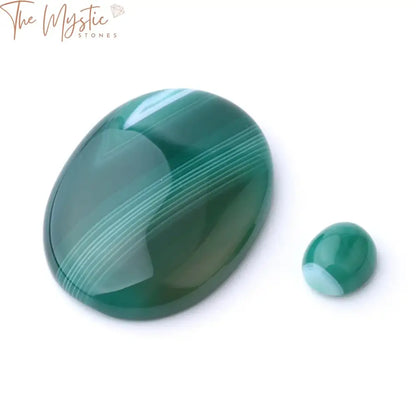 Green Veined Agate Oval Cabochons