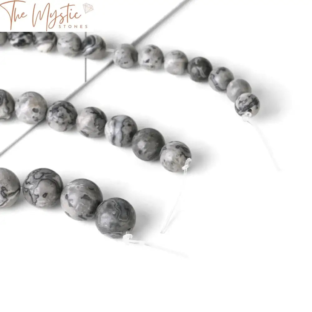 Grey Map Natural Stone Beads