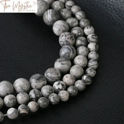 Grey Map Natural Stone Beads