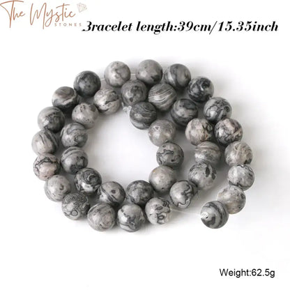 Grey Map Natural Stone Beads