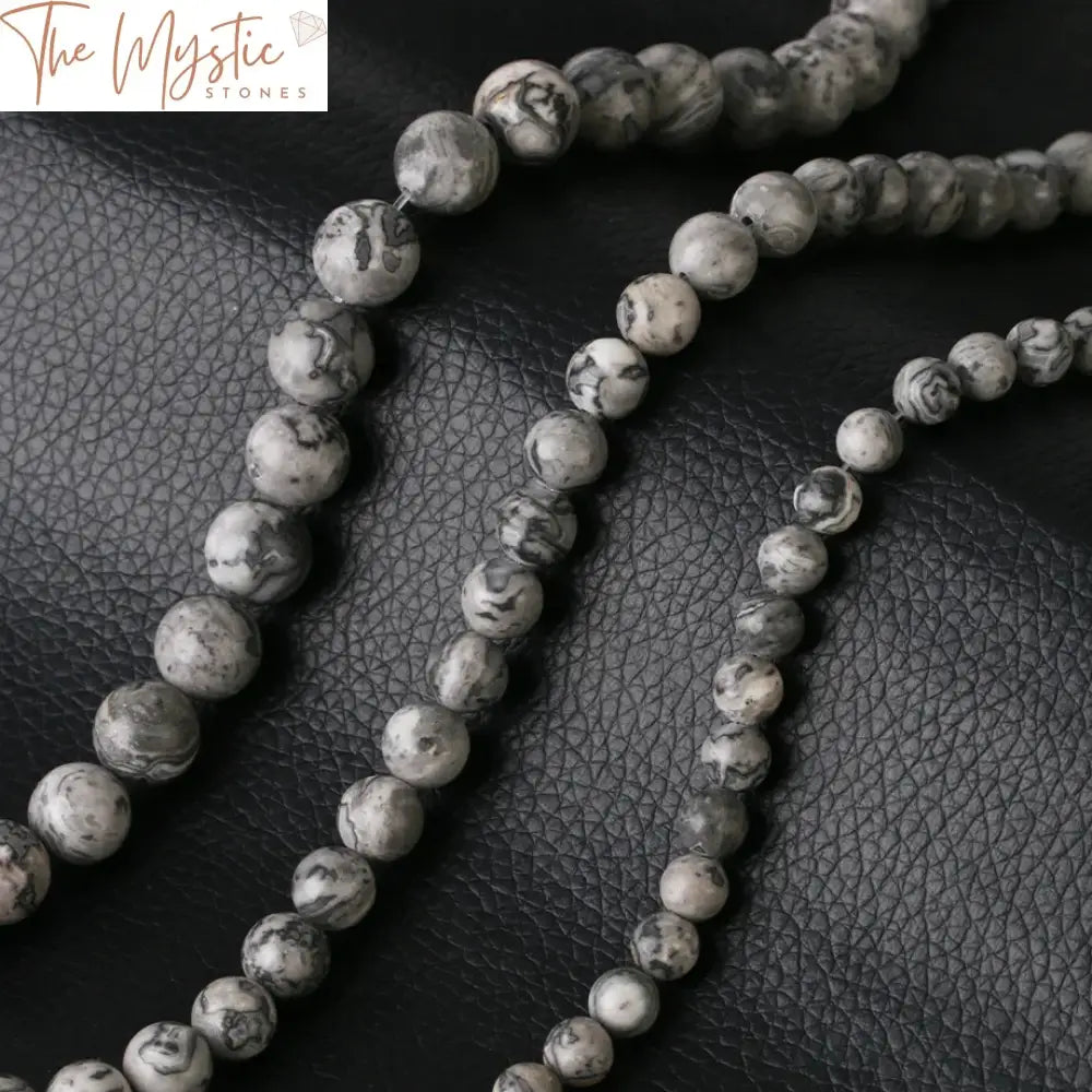 Grey Map Natural Stone Beads