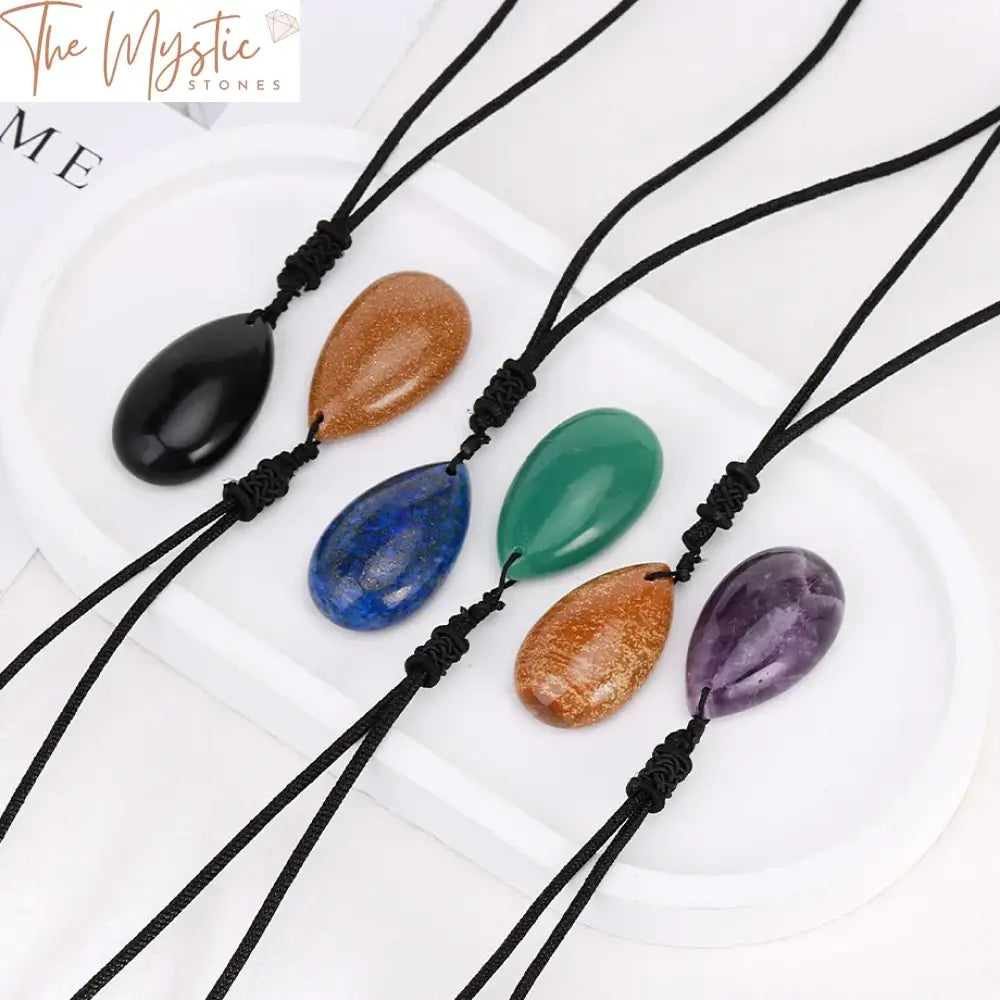 H433 Natural Stone Pendant Necklace