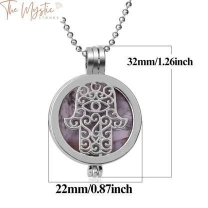 Hamsa Stone Diffuser Locket Necklace