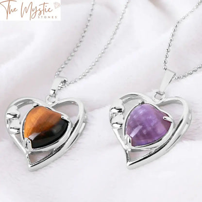 Healing Amethyst Heart Pendant Necklace