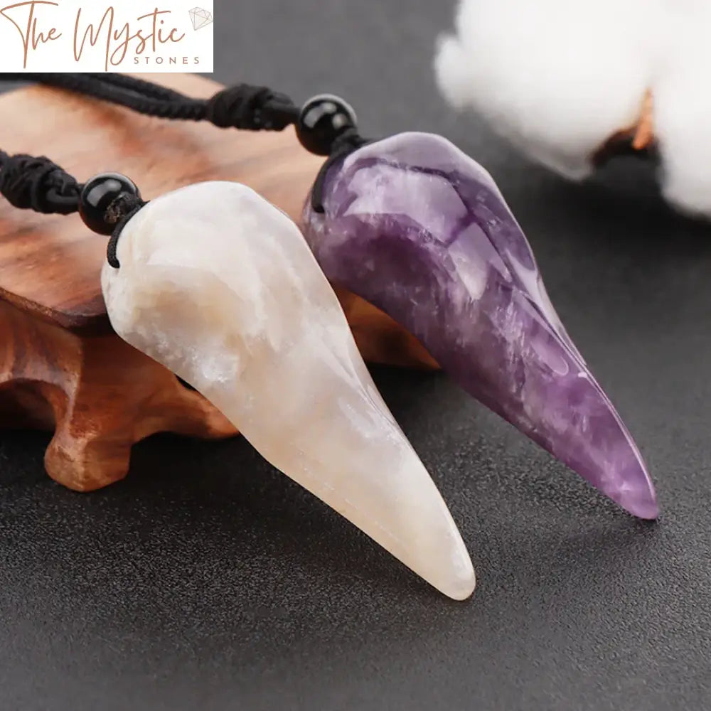 Healing Bird Beak Crystal Pendant Necklace