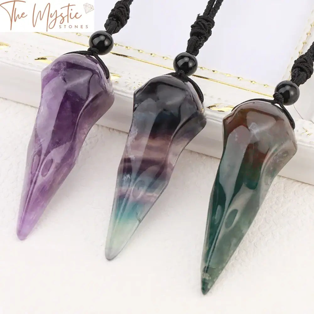 Healing Bird Beak Crystal Pendant Necklace