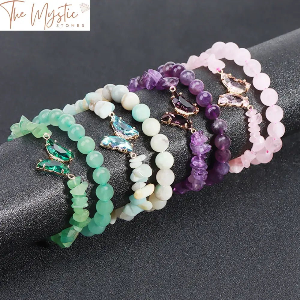 Healing Butterfly Crystal Bracelet Set