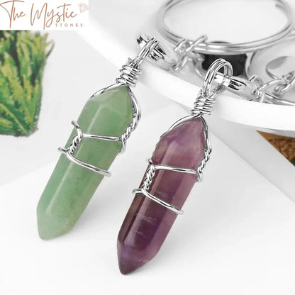 Healing Crystal Bullet Keychain