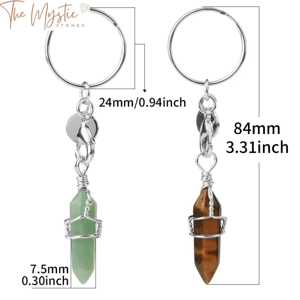 Healing Crystal Bullet Keychain