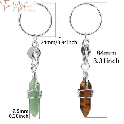 Healing Crystal Bullet Keychain