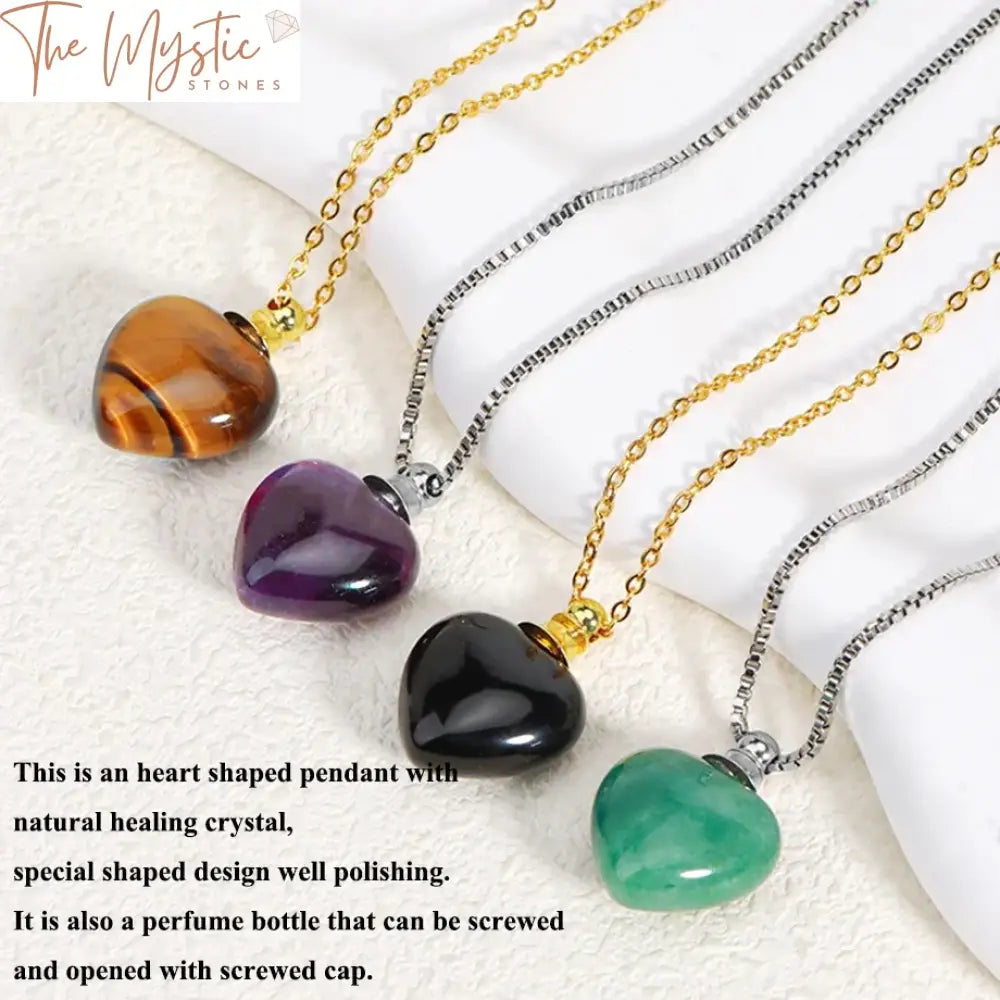 Healing Heart Crystal Diffuser Necklace