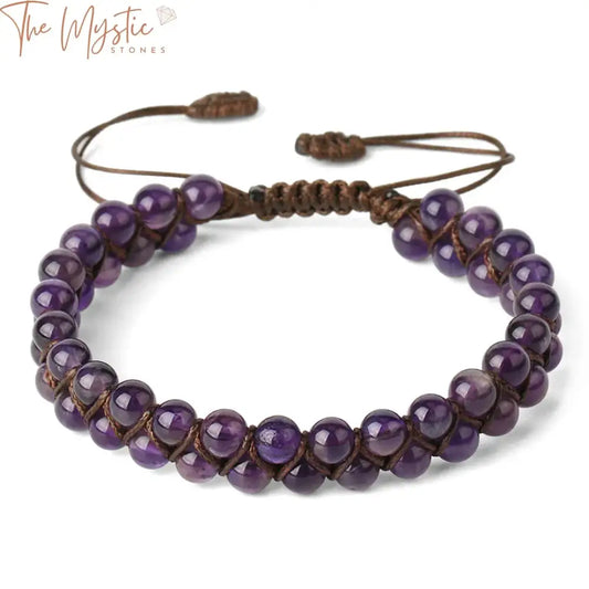 A double-layered bracelet featuring 6mm natural stone beads.