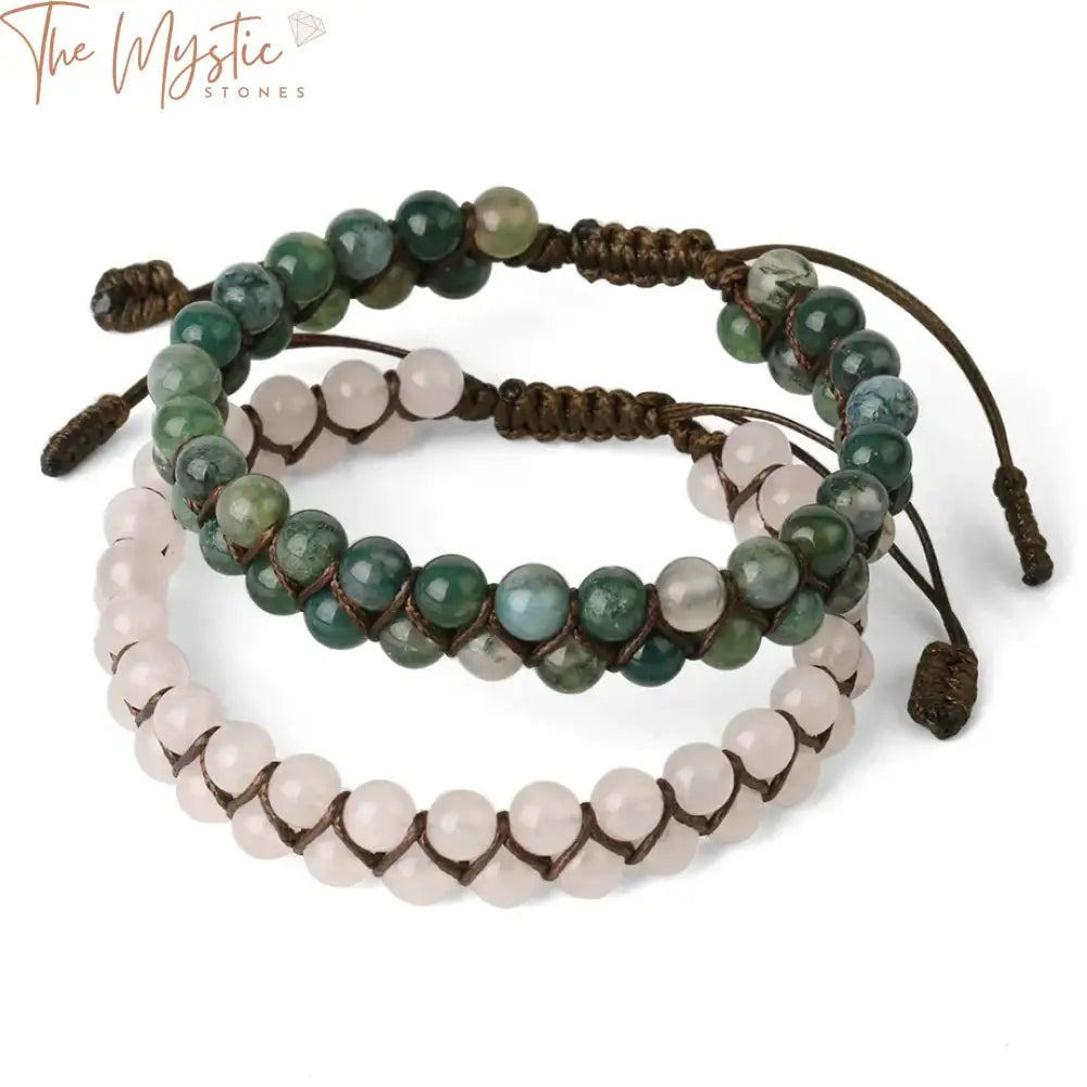 Healing Quartz & Spectrolite Double-Layer Bracelet